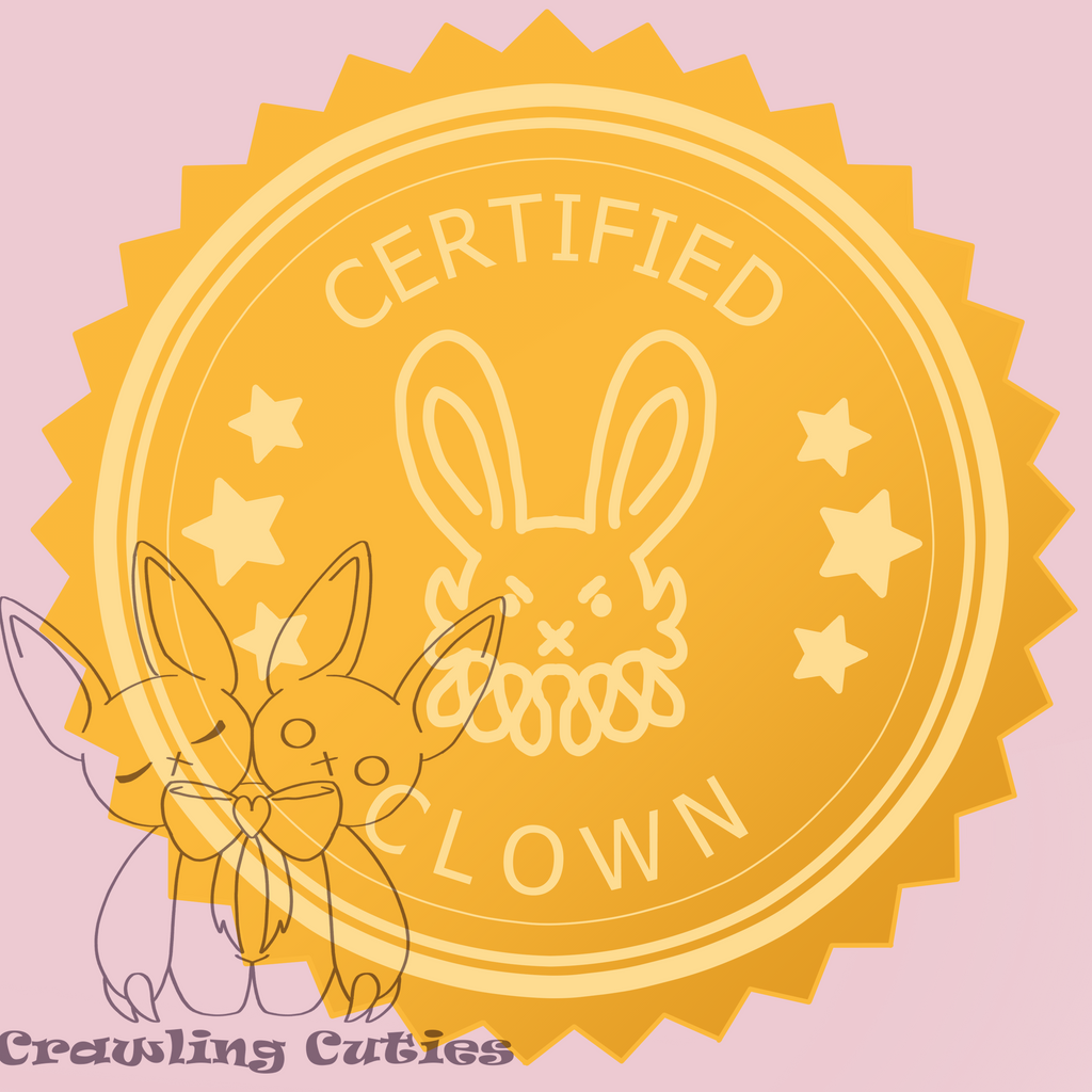 Certified clown "gold" stickers