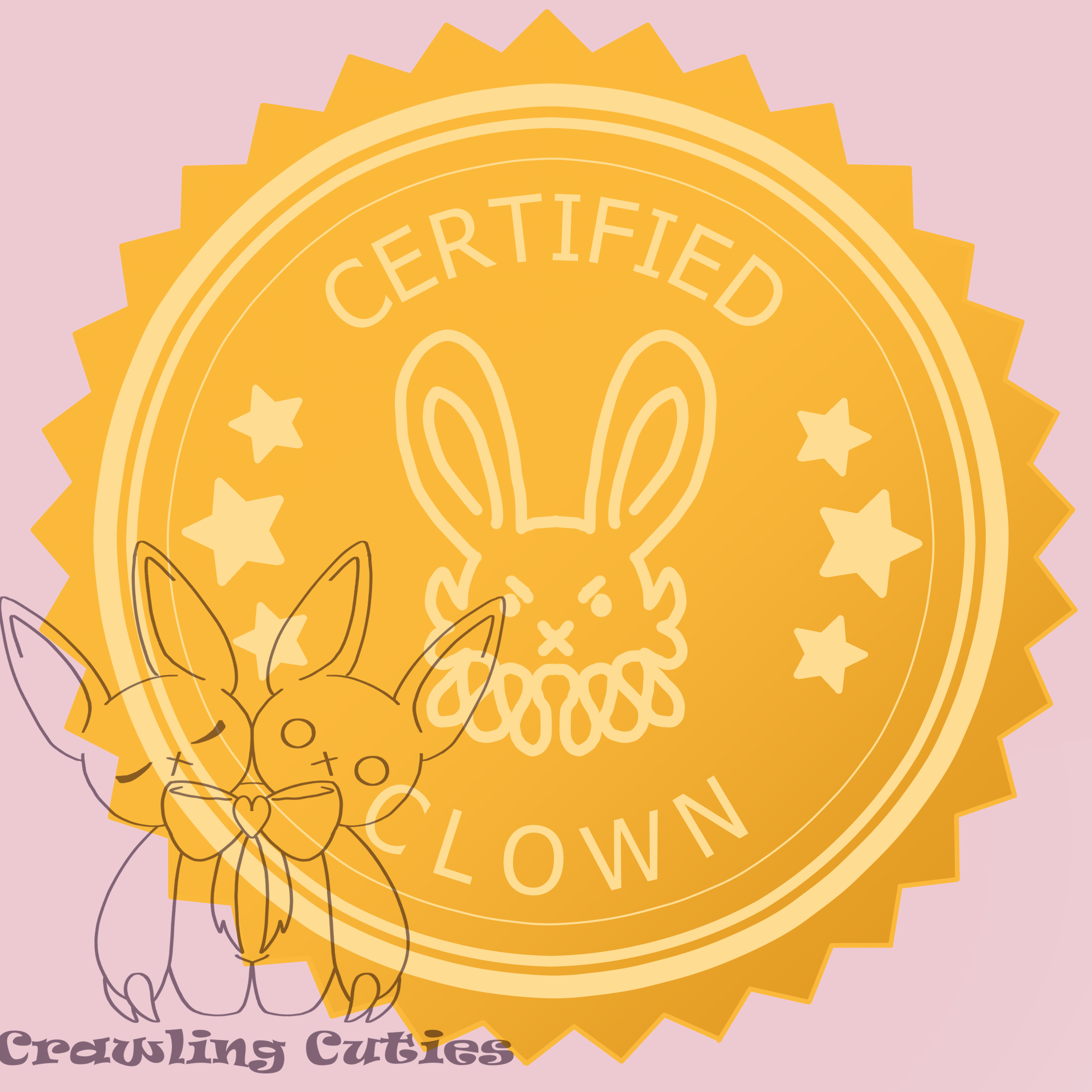Certified clown "gold" stickers