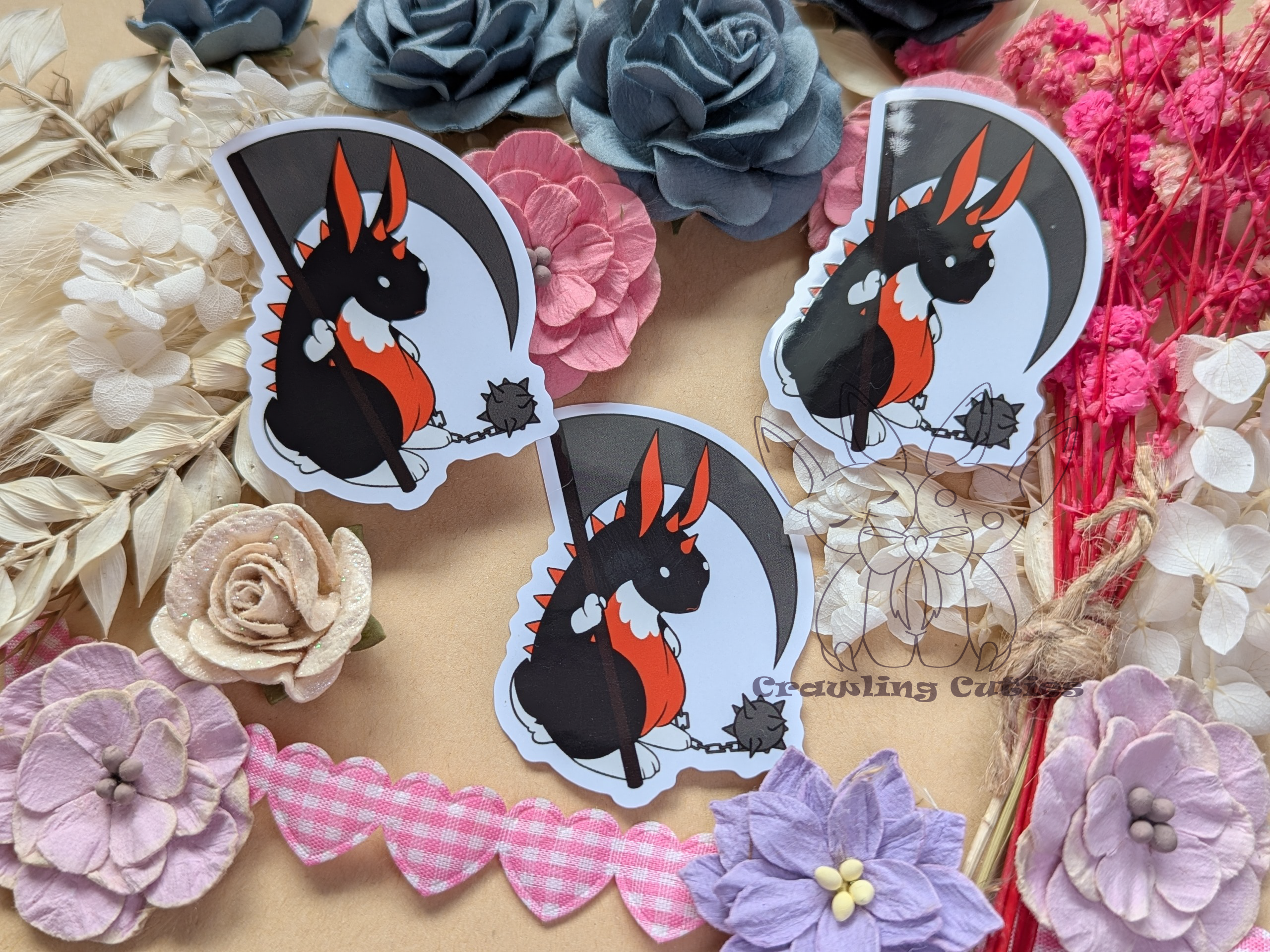 Grim Reaper Bunny Vinyl Sticker