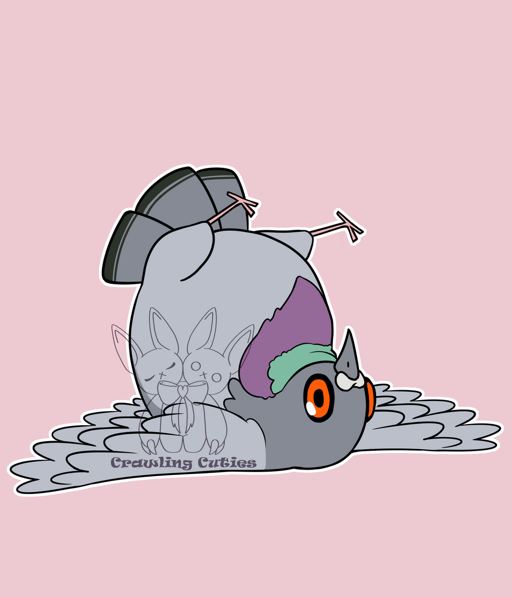 Fallen pigeon keychain