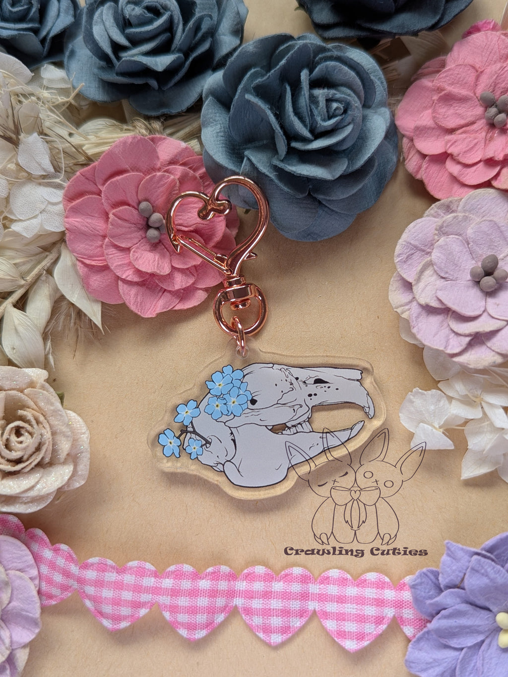 Bunny Skull Keychain SMALL!