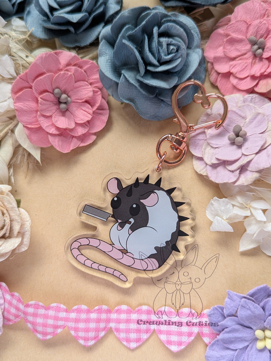 Little Rat With A Knife Keychain SMALL!
