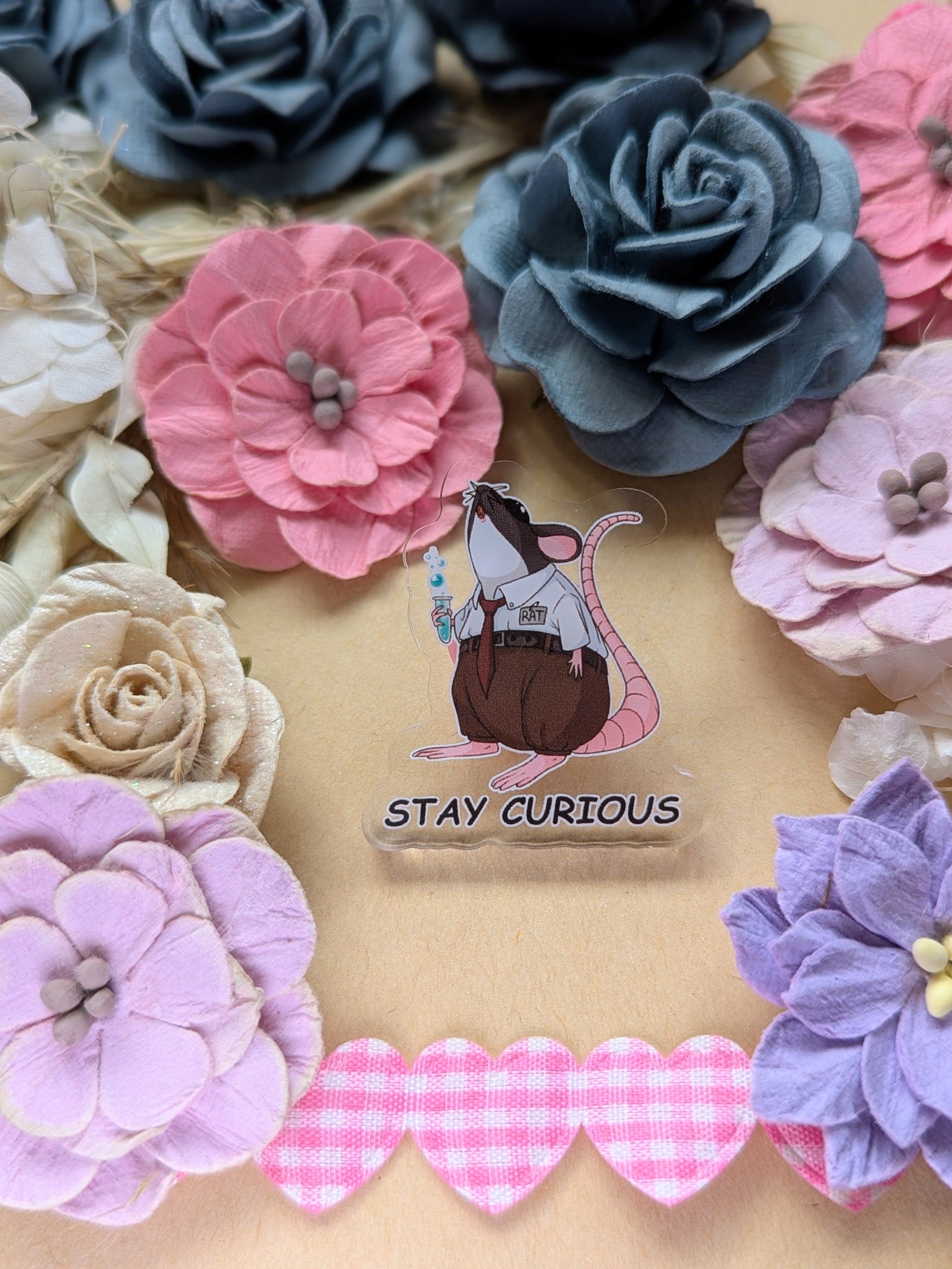 Stay Curious! Rat Pin SMALL!