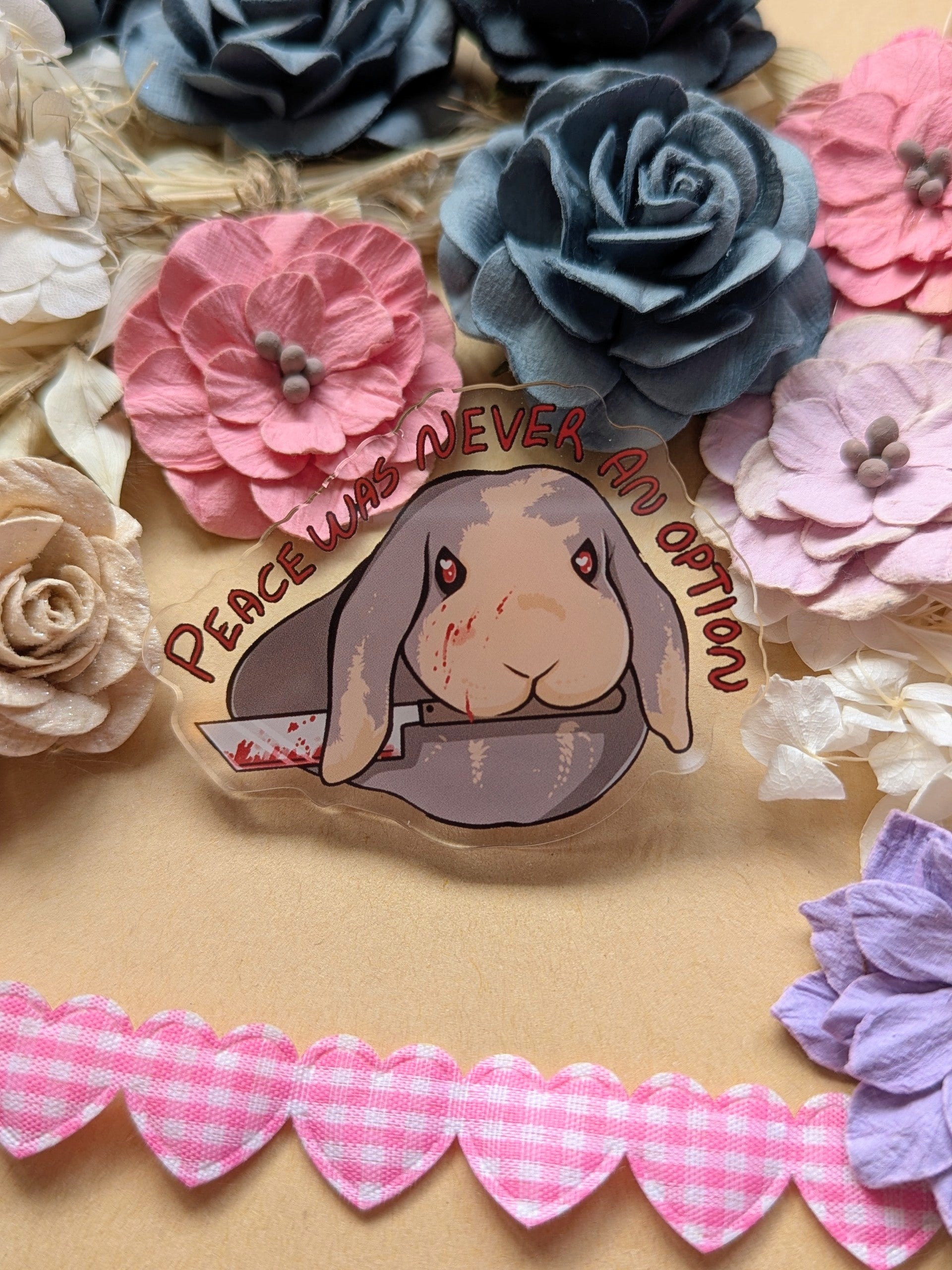 Angry Bunny Pin LARGE!