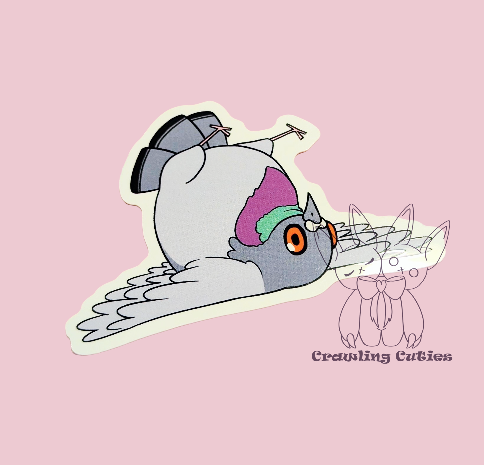 Fallen pigeon vinyl sticker