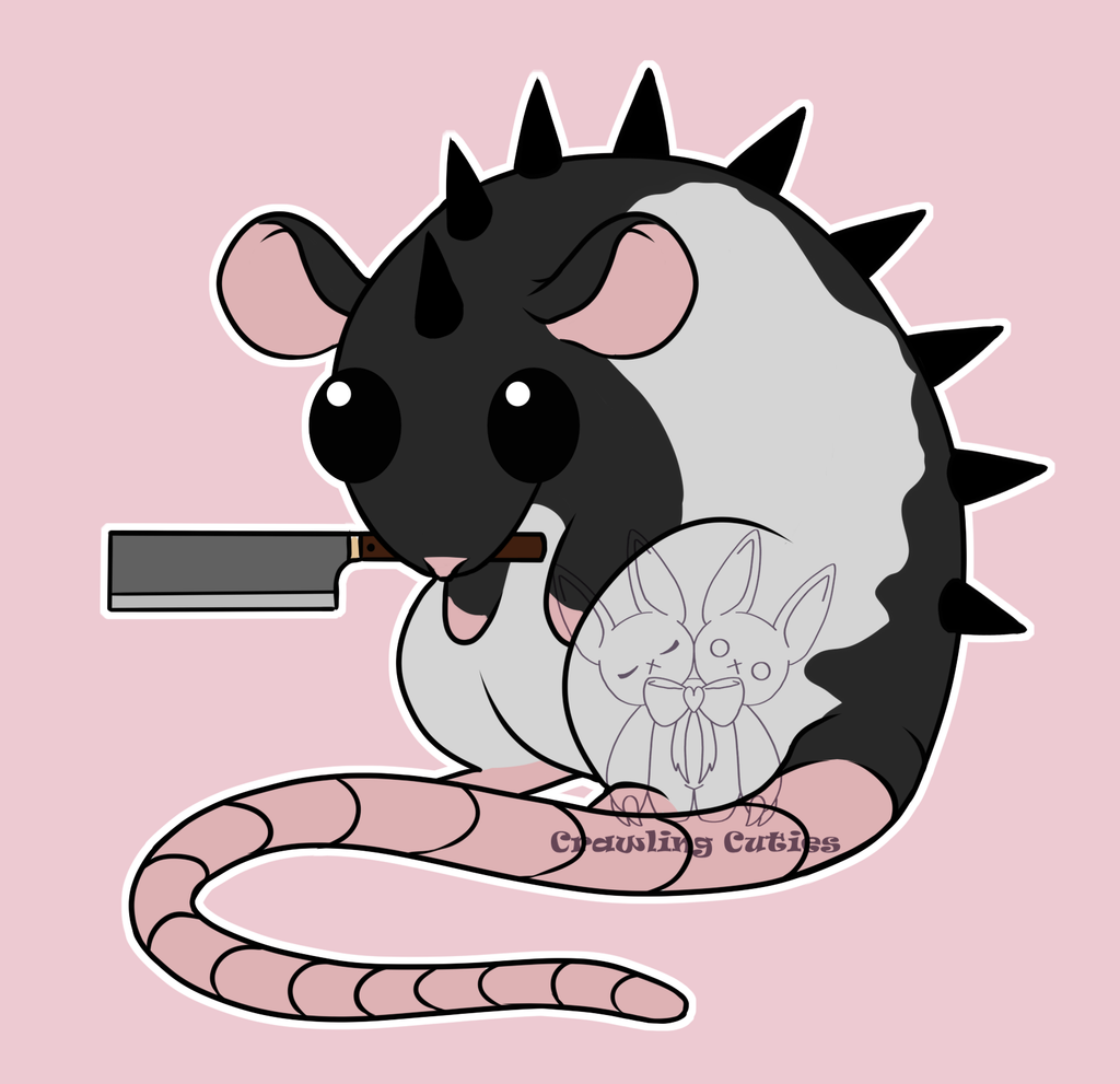 Little rat with a knife pin