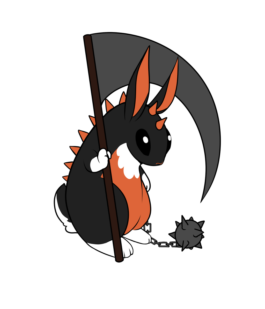 Grim Reaper Bunny Vinyl Sticker