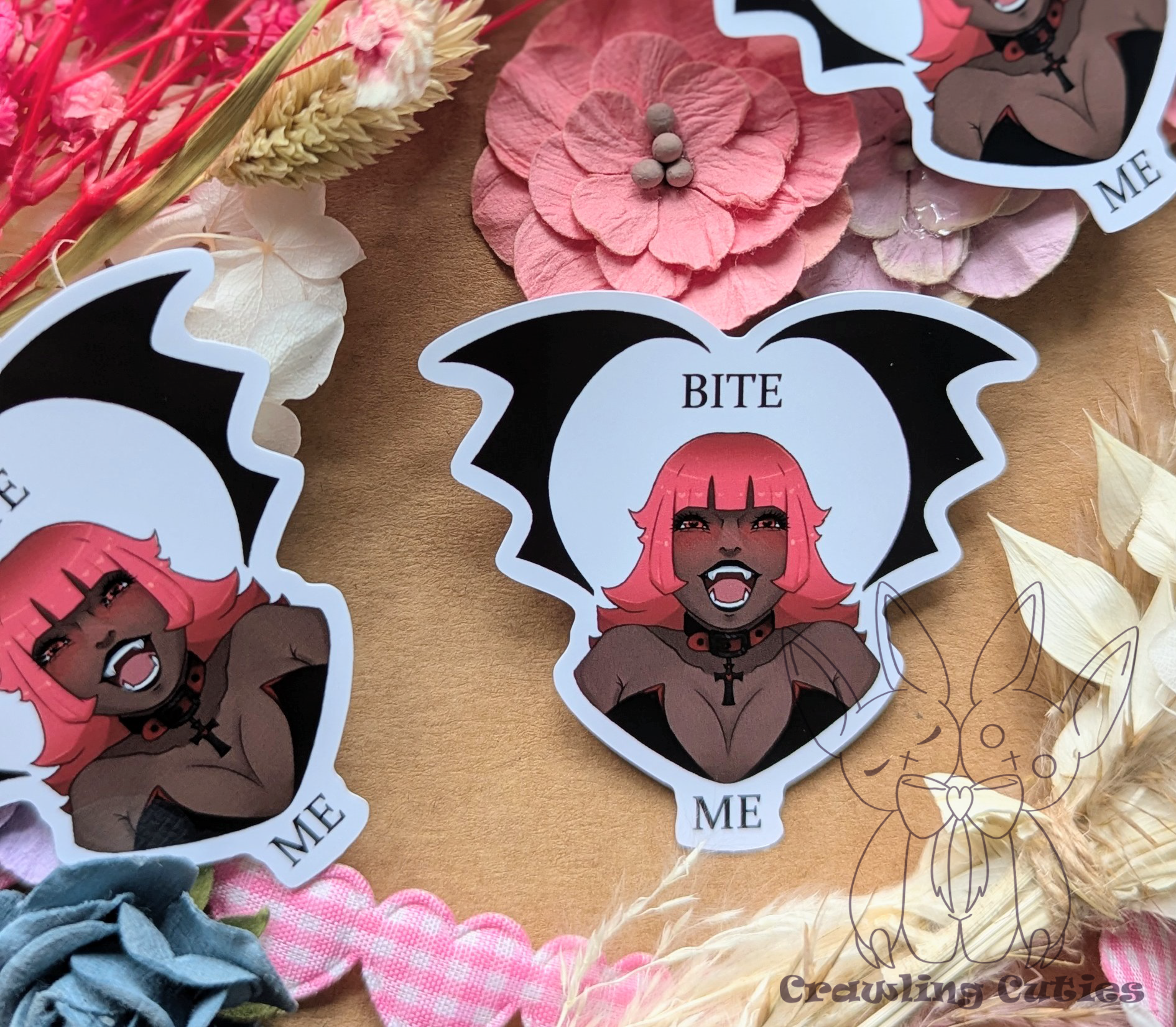 Bite me vinyl sticker