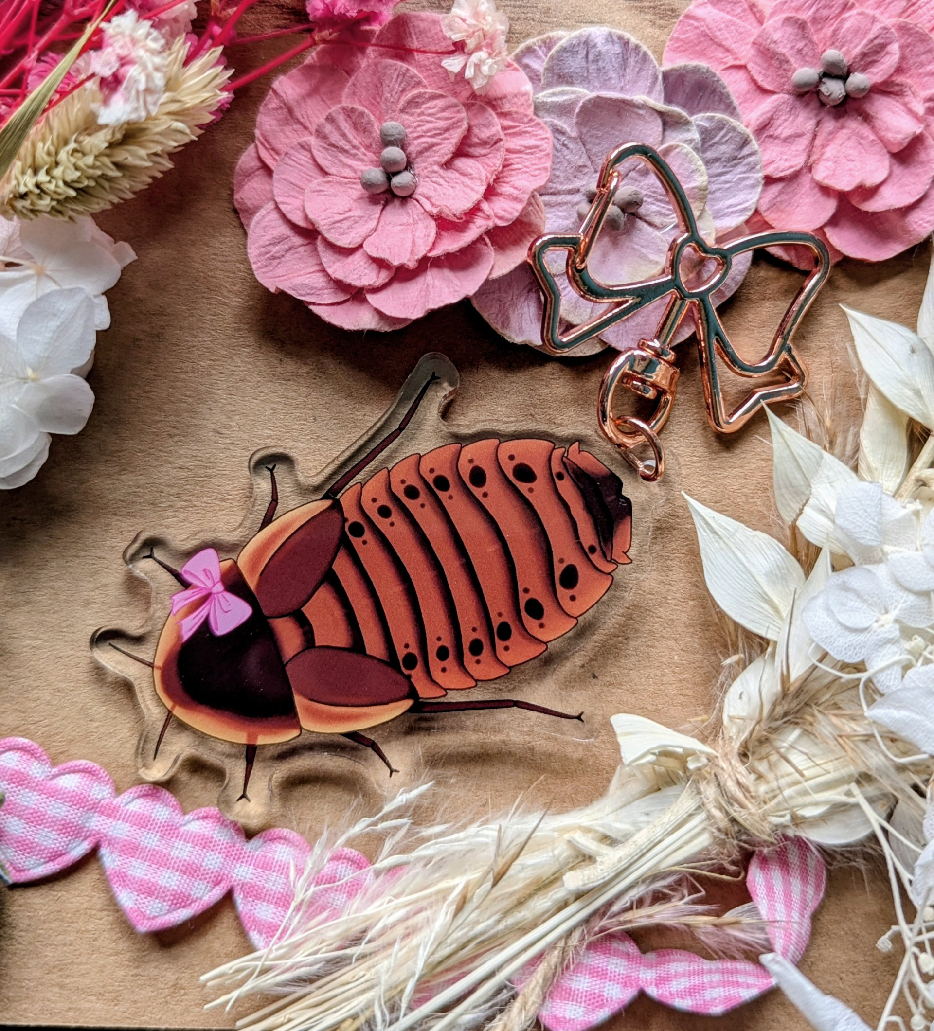 Dubia roach keychain