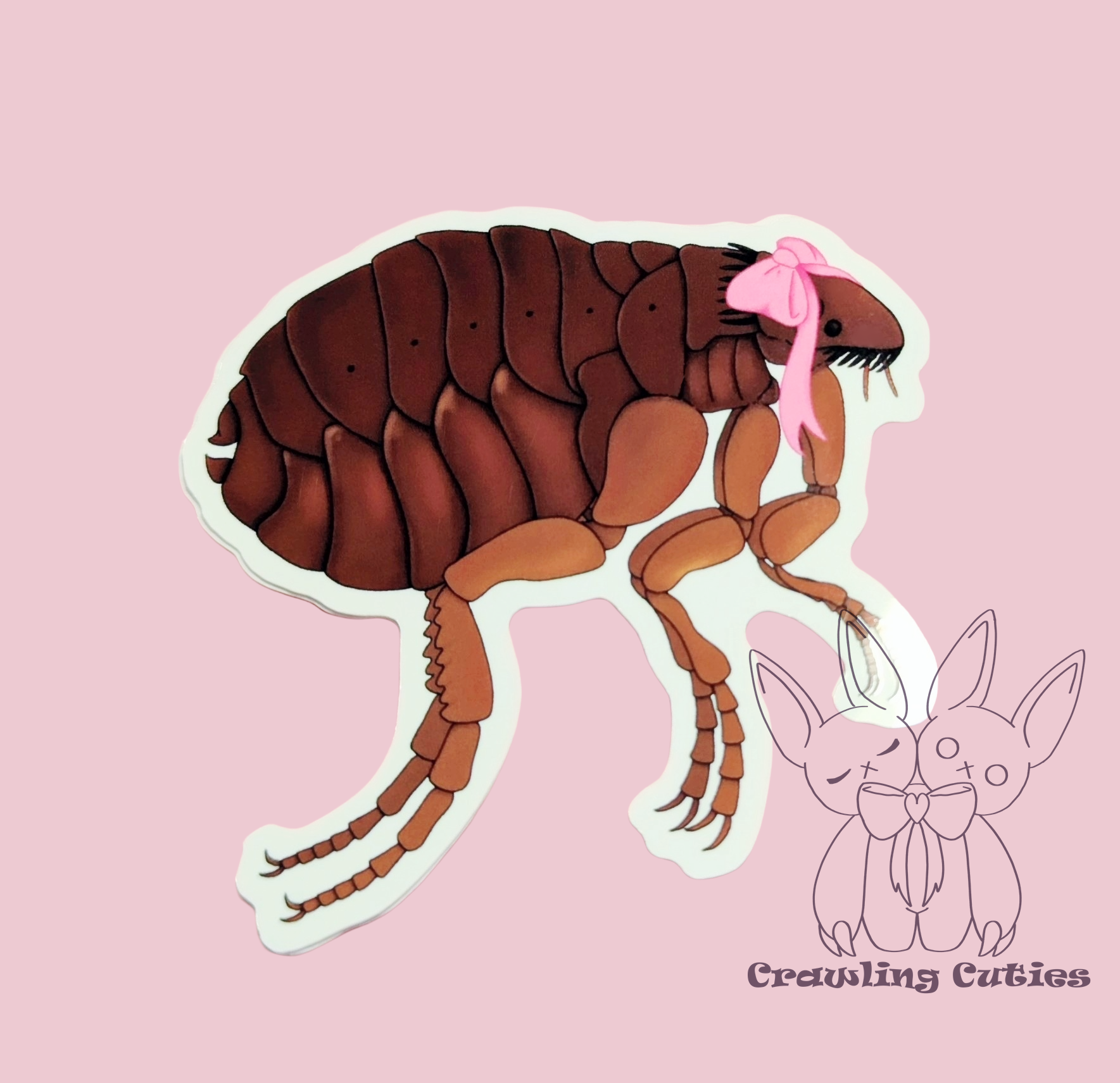 Adorable flea vinyl sticker