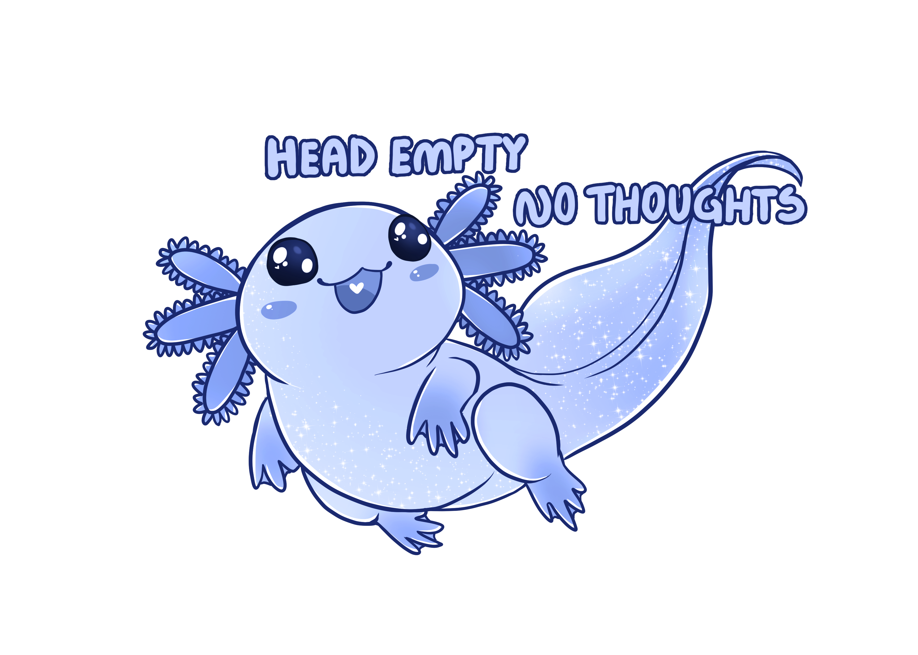 BLUE! Head Empty Axolotl vinyl sticker