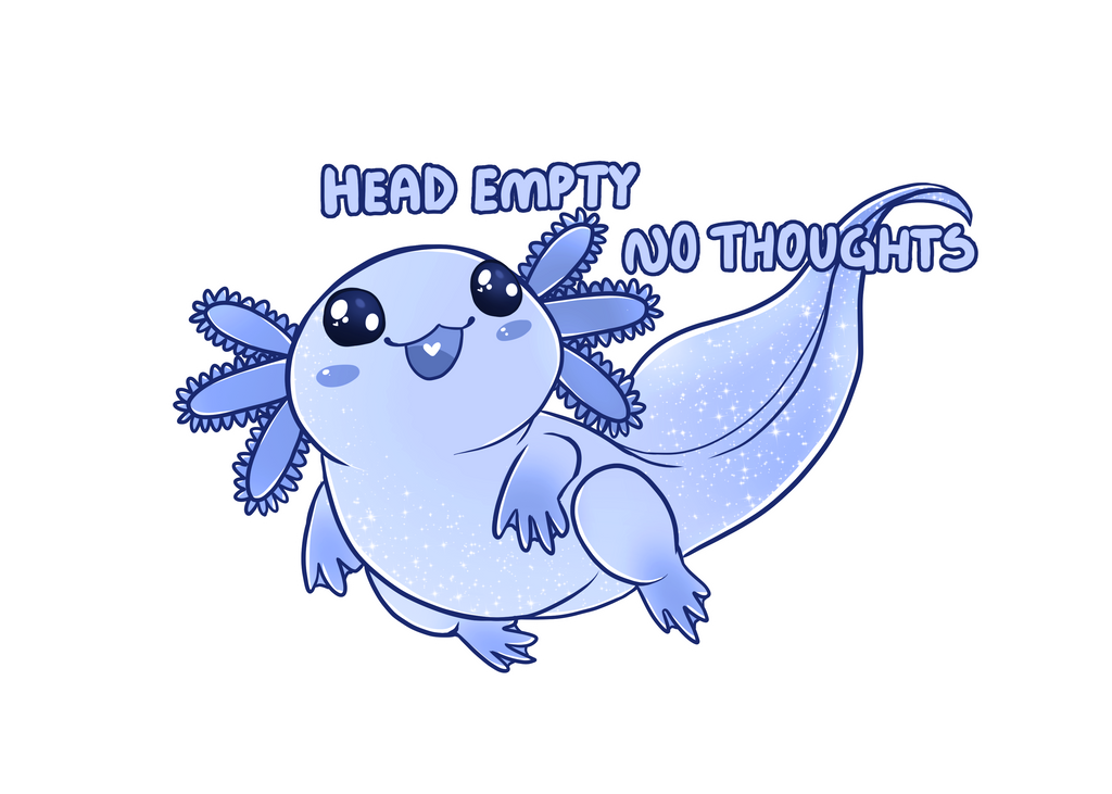 BLUE! Head Empty Axolotl Keychain SMALL!
