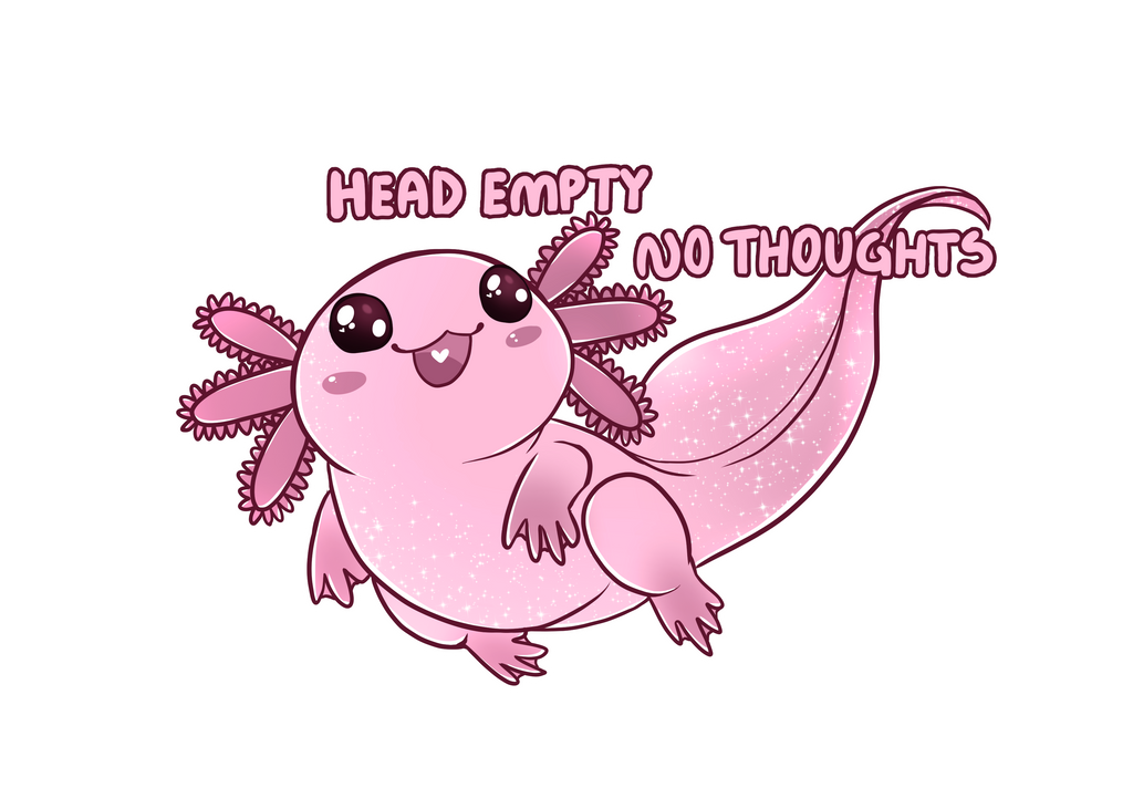 PINK! Head Empty Axolotl vinyl sticker