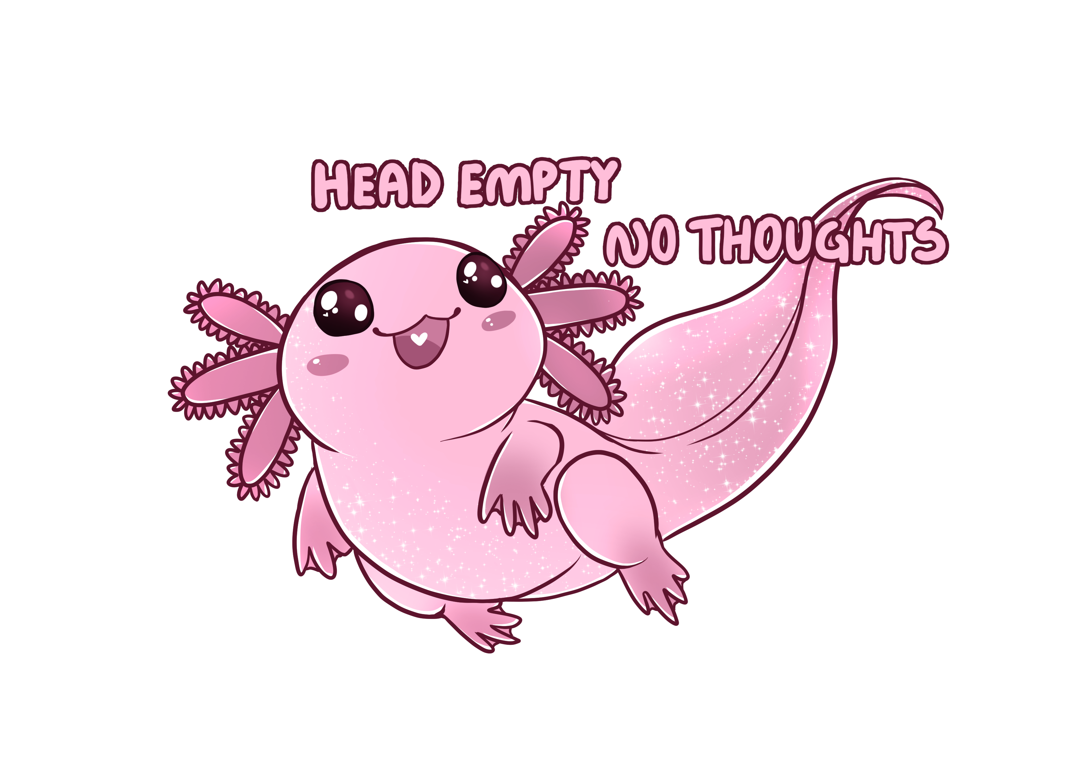 PINK! Head Empty Axolotl vinyl sticker