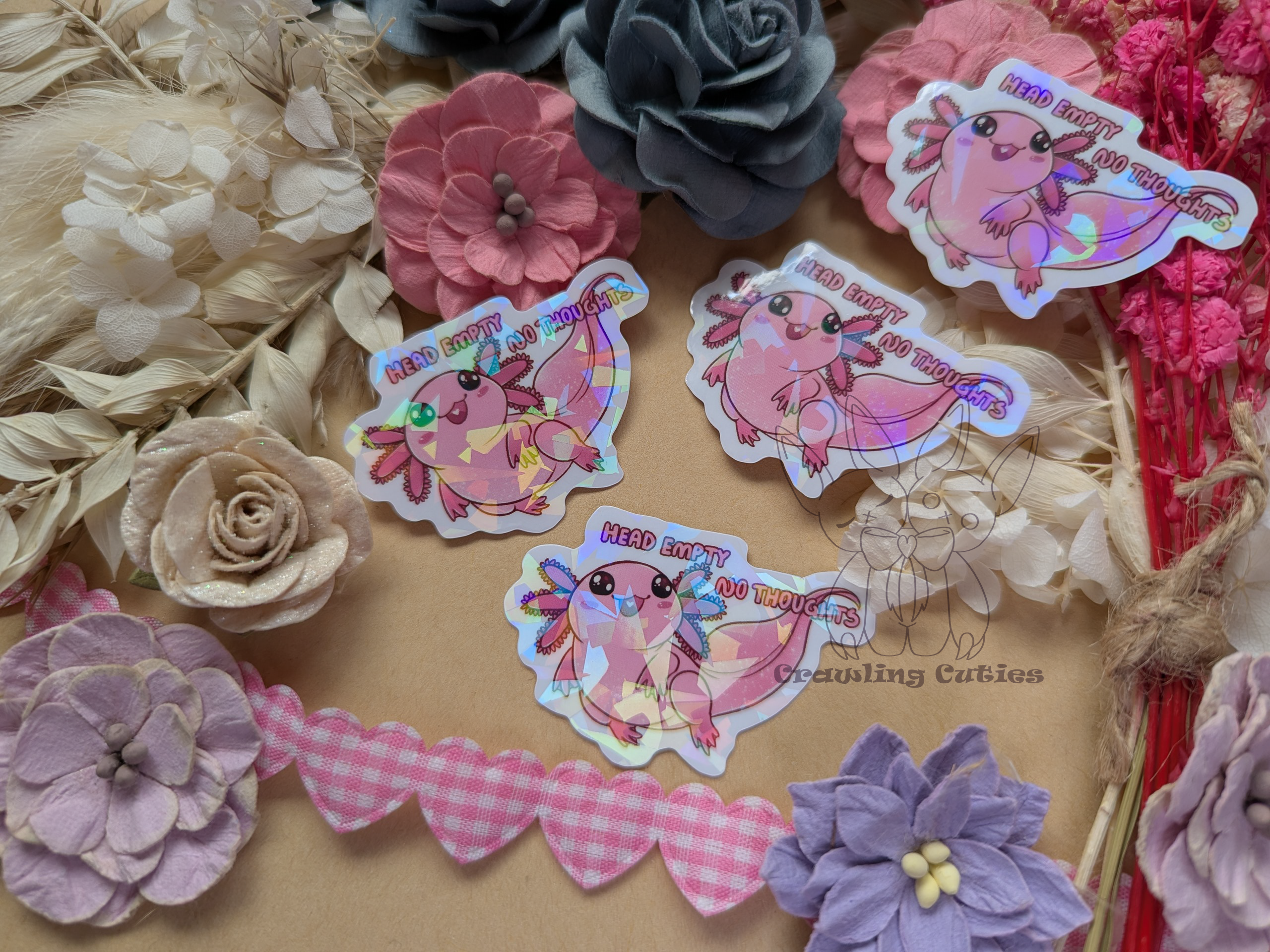 PINK! Head Empty Axolotl vinyl sticker