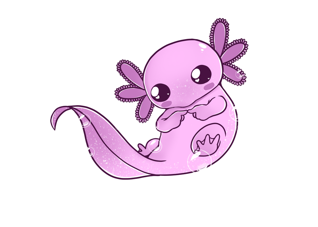 PINK! Shy Axolotl Pin LARGE!