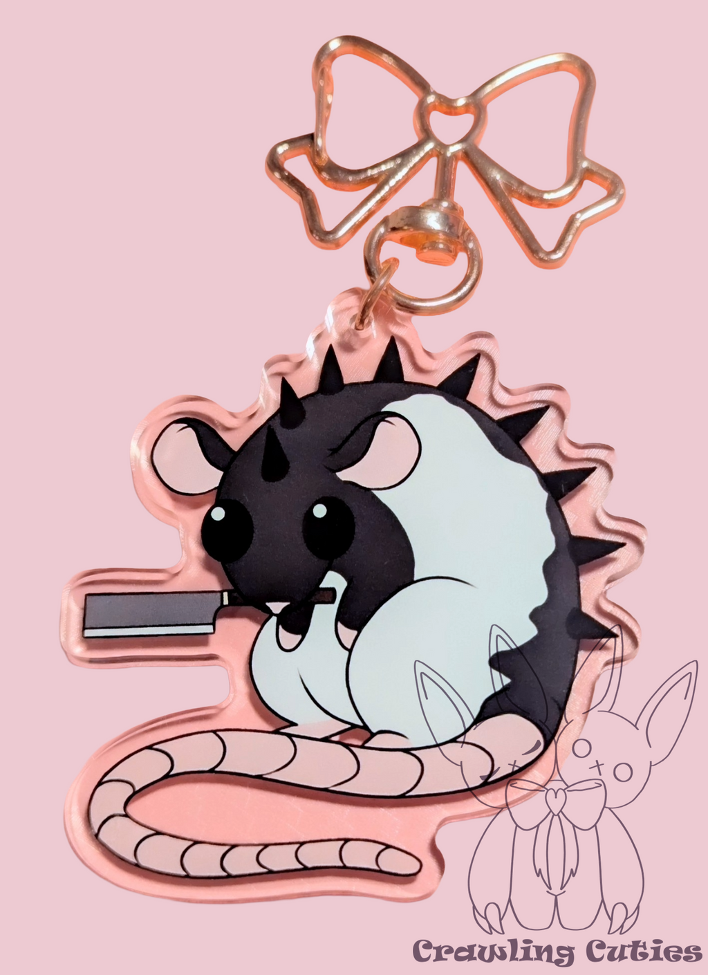 Little rat with a knife keychain