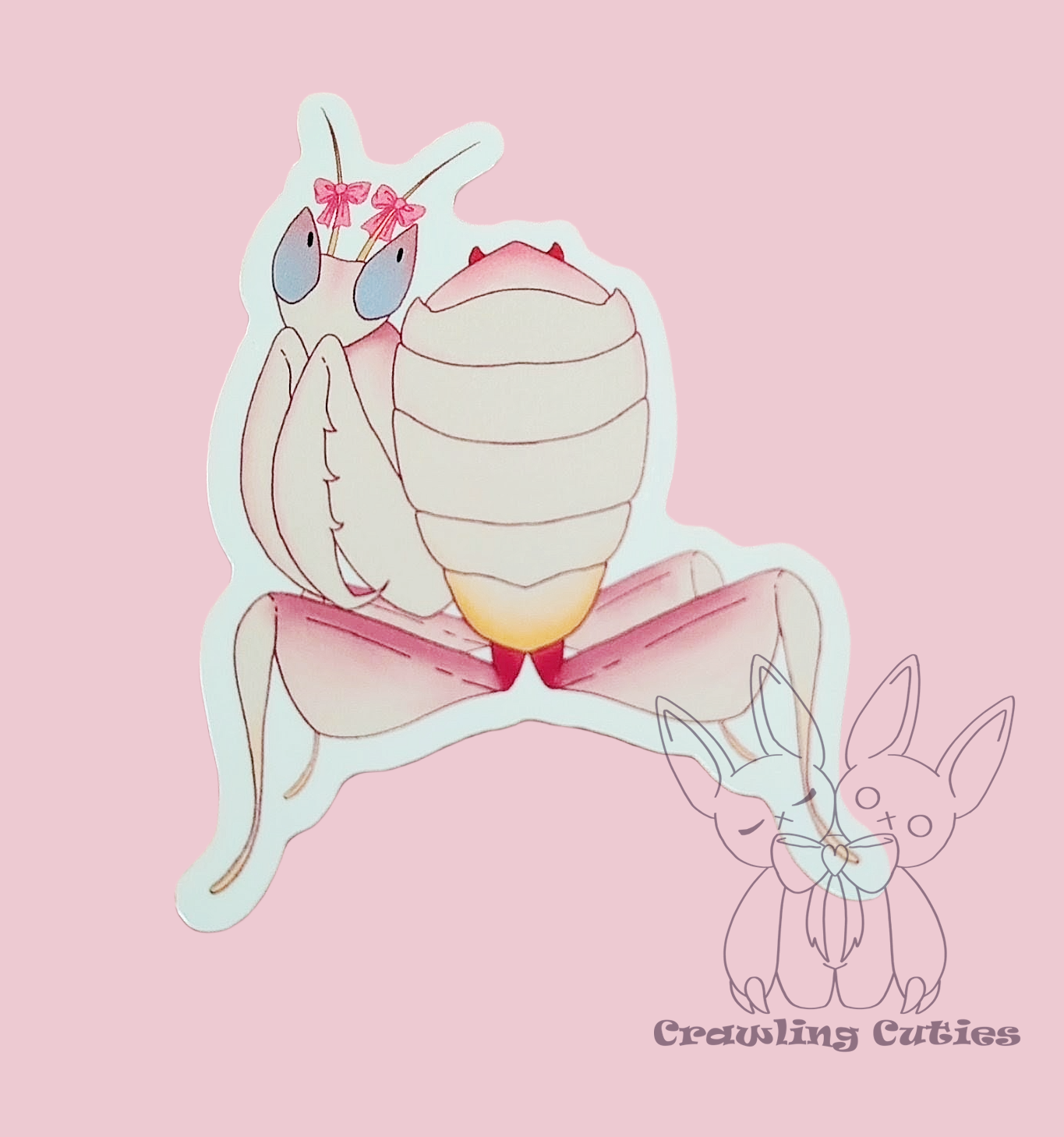 Shy mantis vinyl sticker