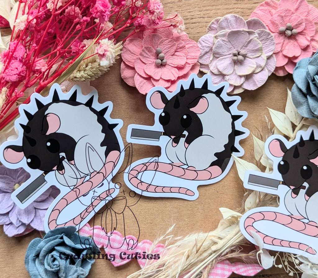 Rat Knife! rat vinyl sticker