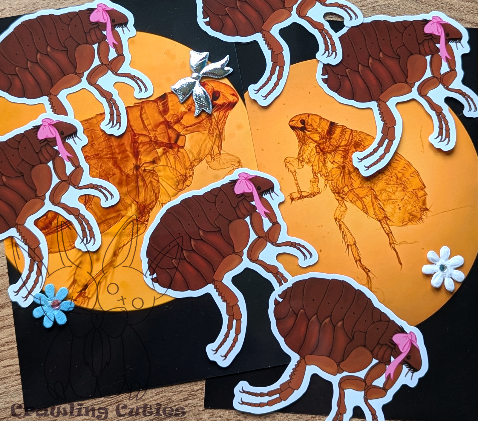 Adorable flea vinyl sticker