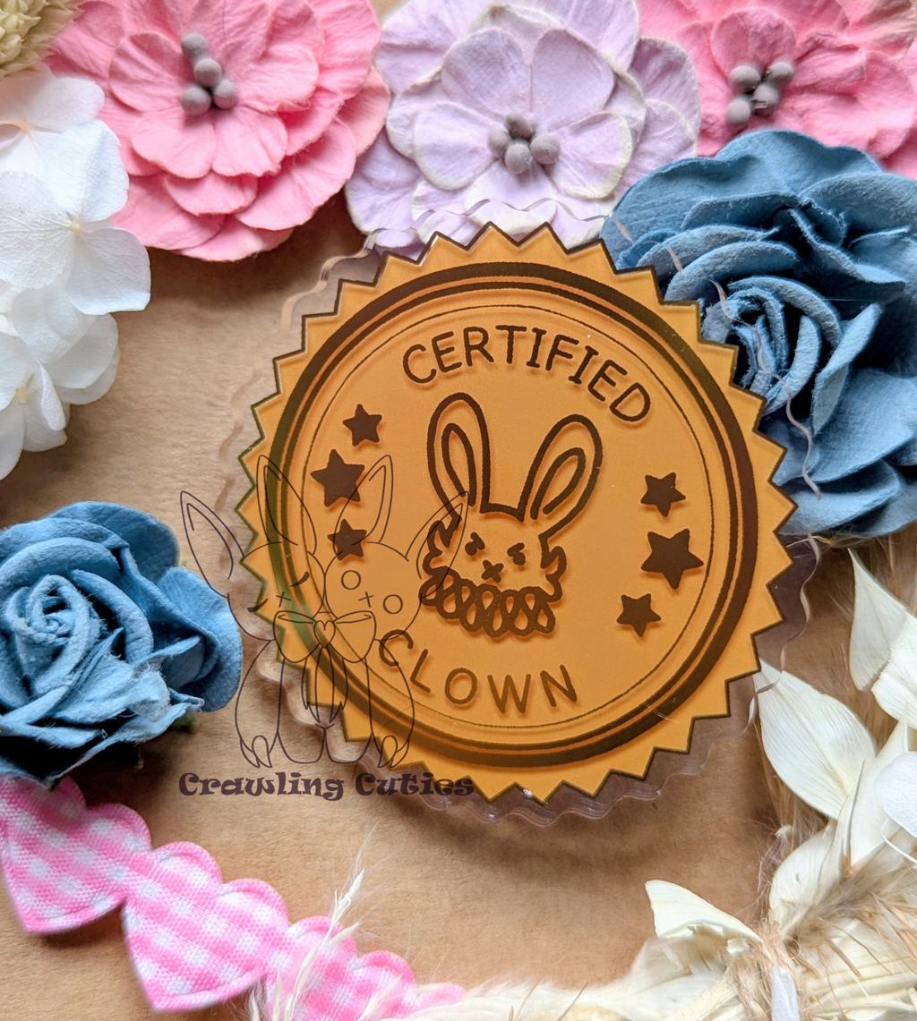 Certified clown pin