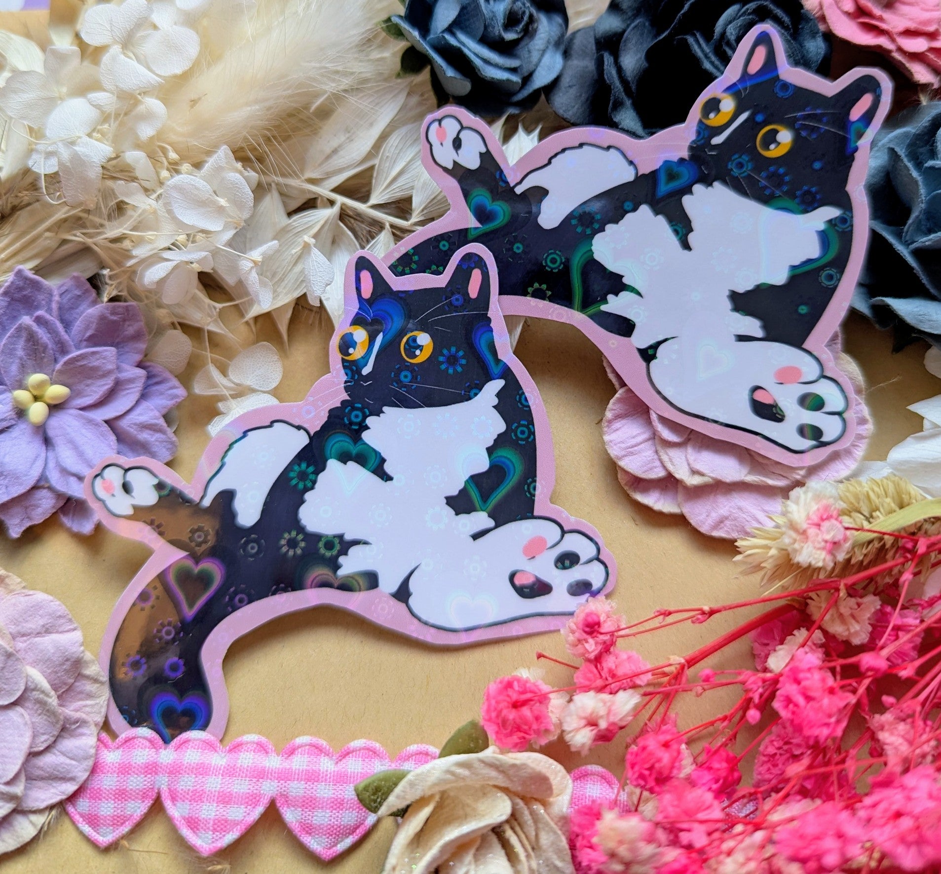 Sitting Cat Vinyl Sticker HOLO