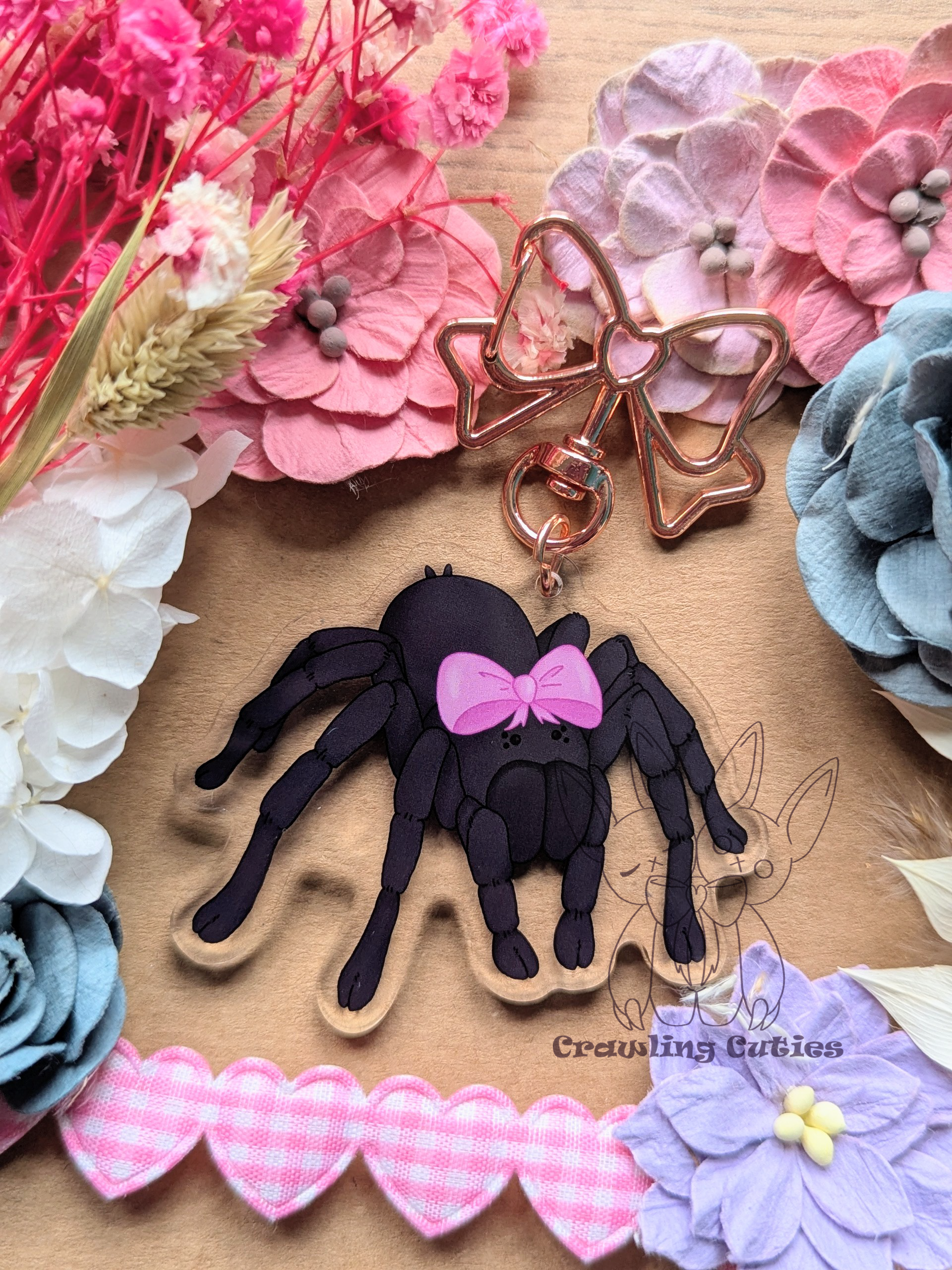 Pretty little tarantula keychain